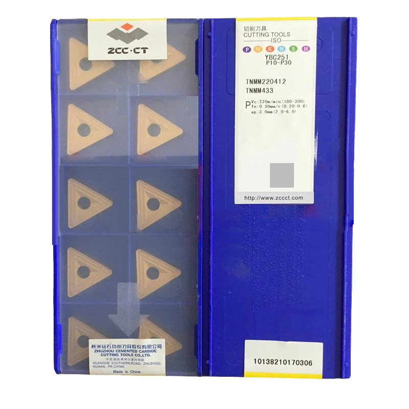 

ZCC.CT TNMM160408 TNMM160412 TNMM220408 TNMM220412 TNMM220416 DR LR YBC252 ZCC Original Carbide Inserts CNC Lathe Cutting Blades