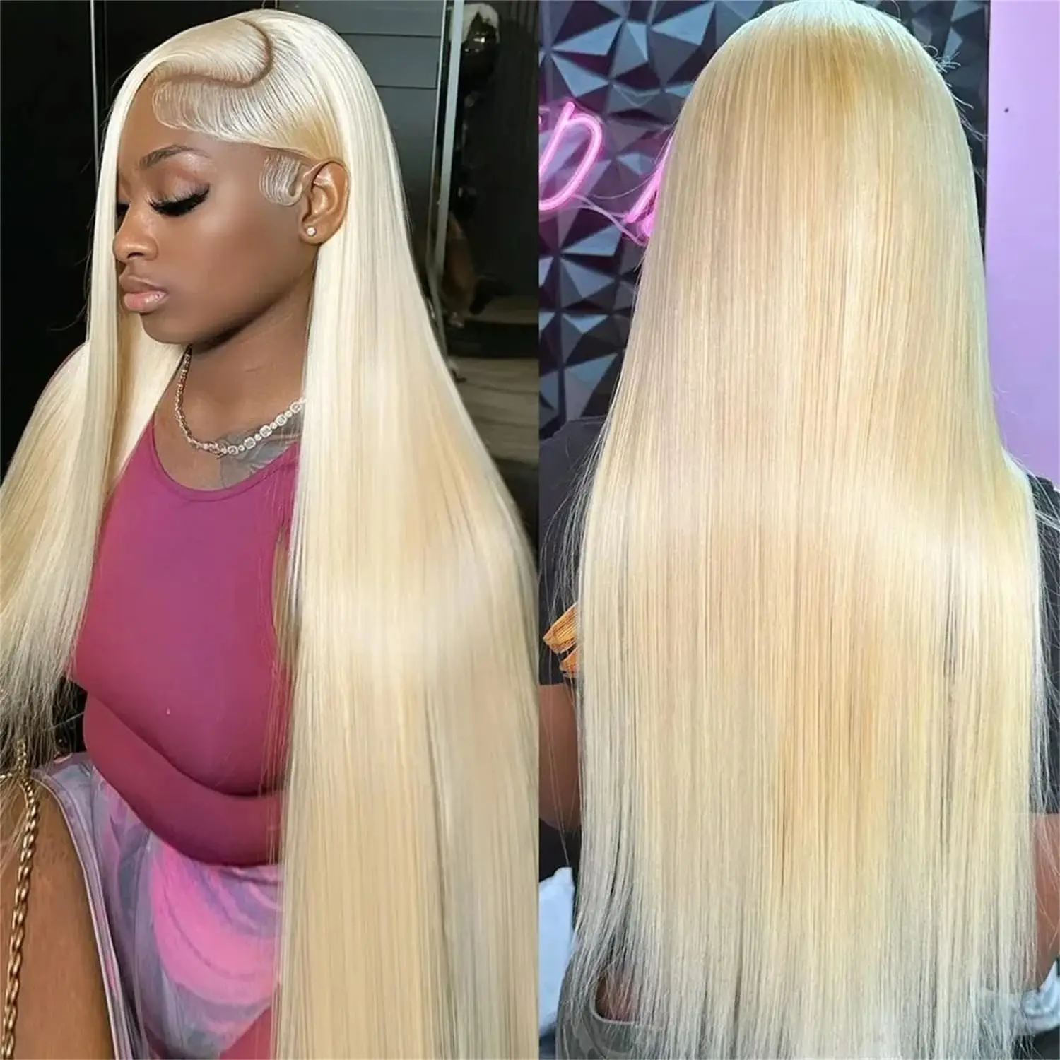 

613 Lace Front Wig Human Hair 13x4 Blonde Lace Front Pre Plucked Wigs Human Hair 180% Density 613 HD Lace Frontal Wig For Women