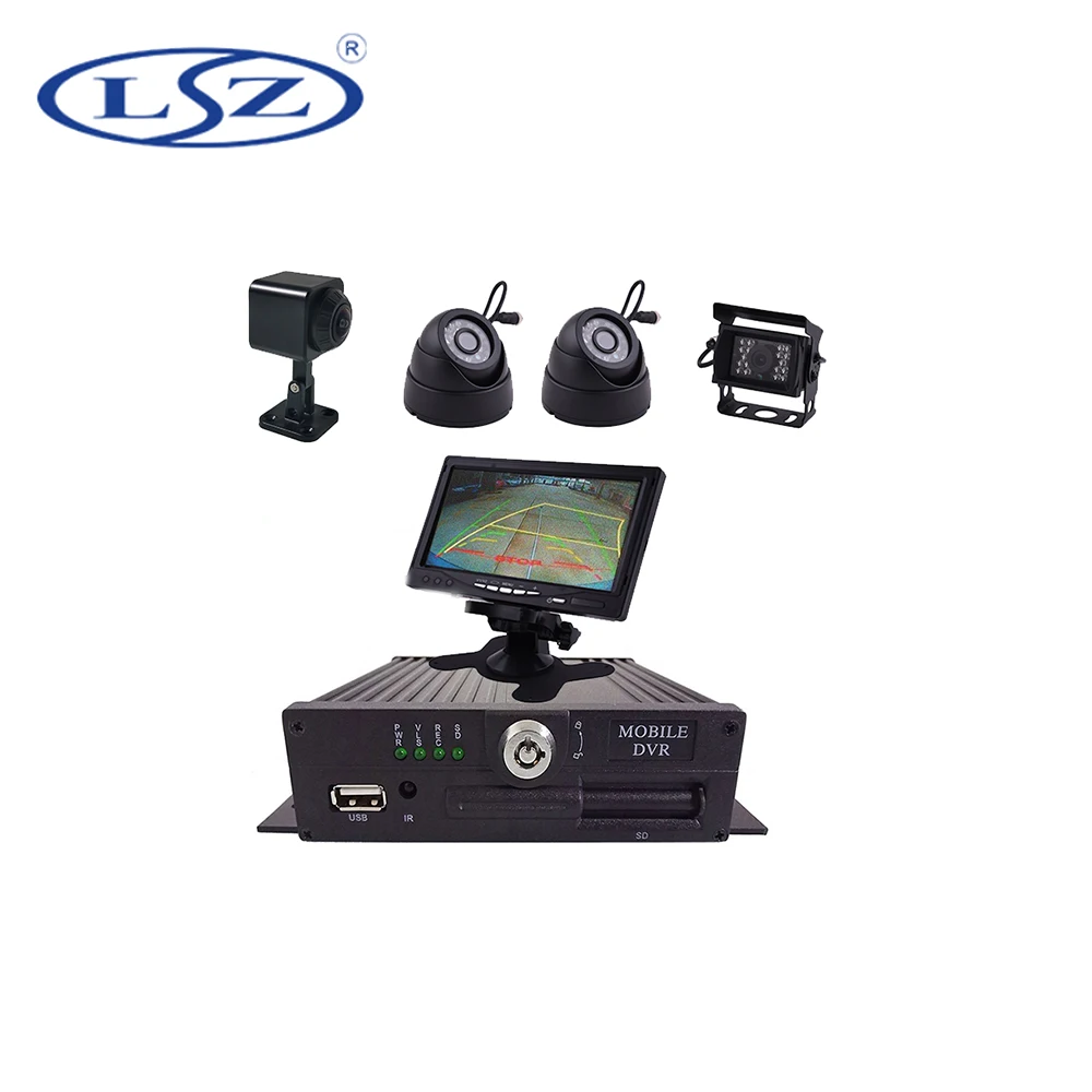 

LSZ Truck Monitoring System 4 Channel AHD 4 1080P CCTV Camera MDVR Support SD Local Recording Car Mobile DVR System for vehicle