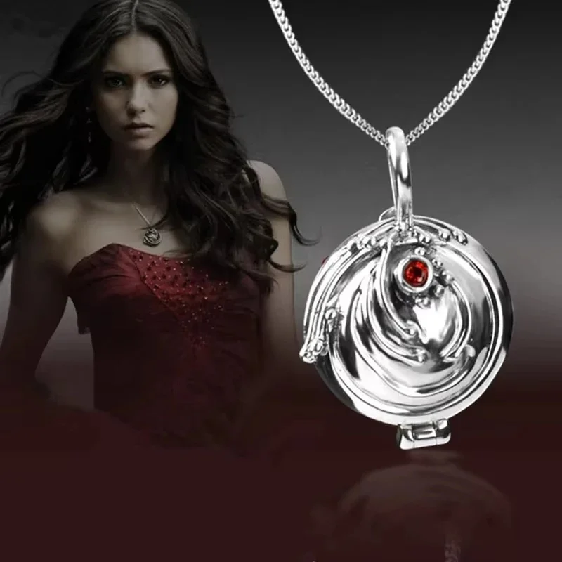 Collier The Vampire Diaries Elena Gilbert, pendentif Vervain verveine, médaillon Photo, bijoux pour hommes et femmes, cadeaux de fête de noël