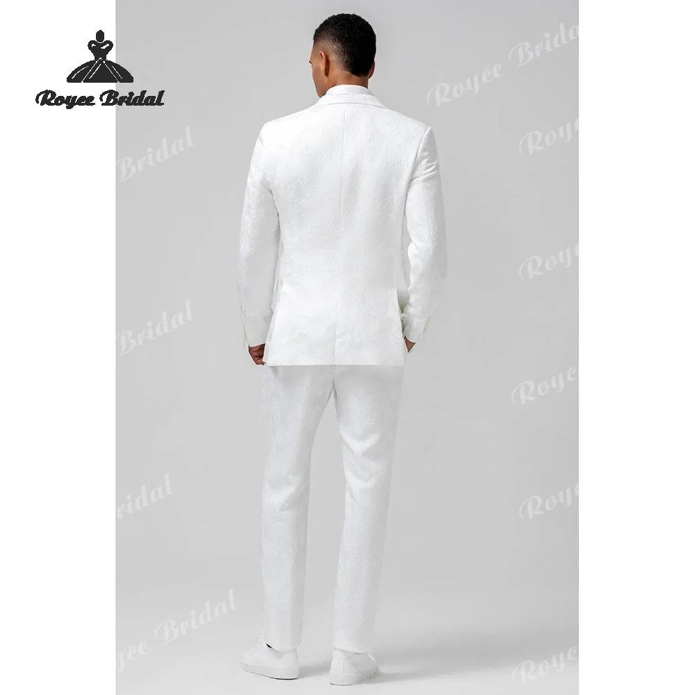 Printed Two Piece Double Breasted Men's Suit Wedding 2026 Peak Lapel Evening Business Suit Customized trajes para hombre