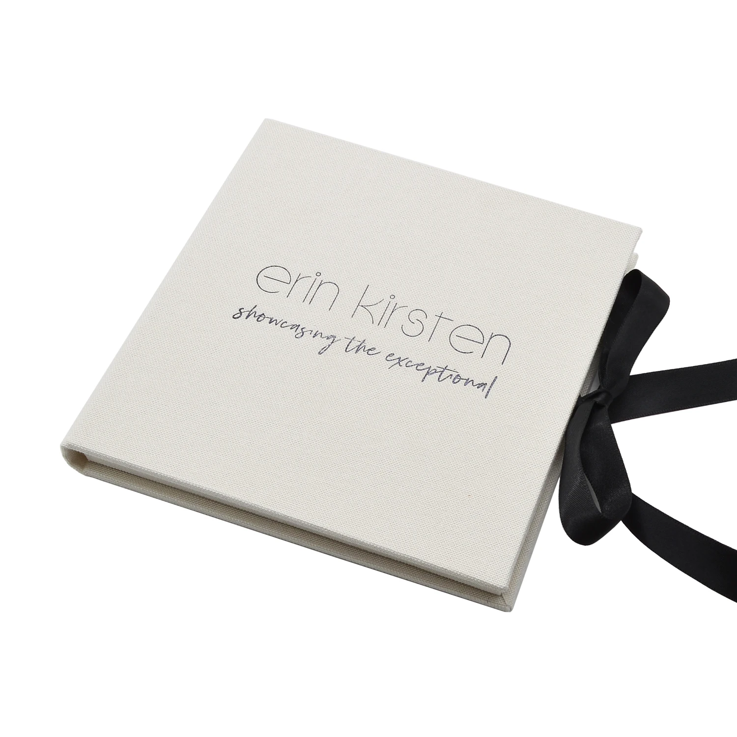 Off- white Linen USB boxes with photo frame - Personalized Flash Drive Case - Newborn/Wedding  Photography Packaging
