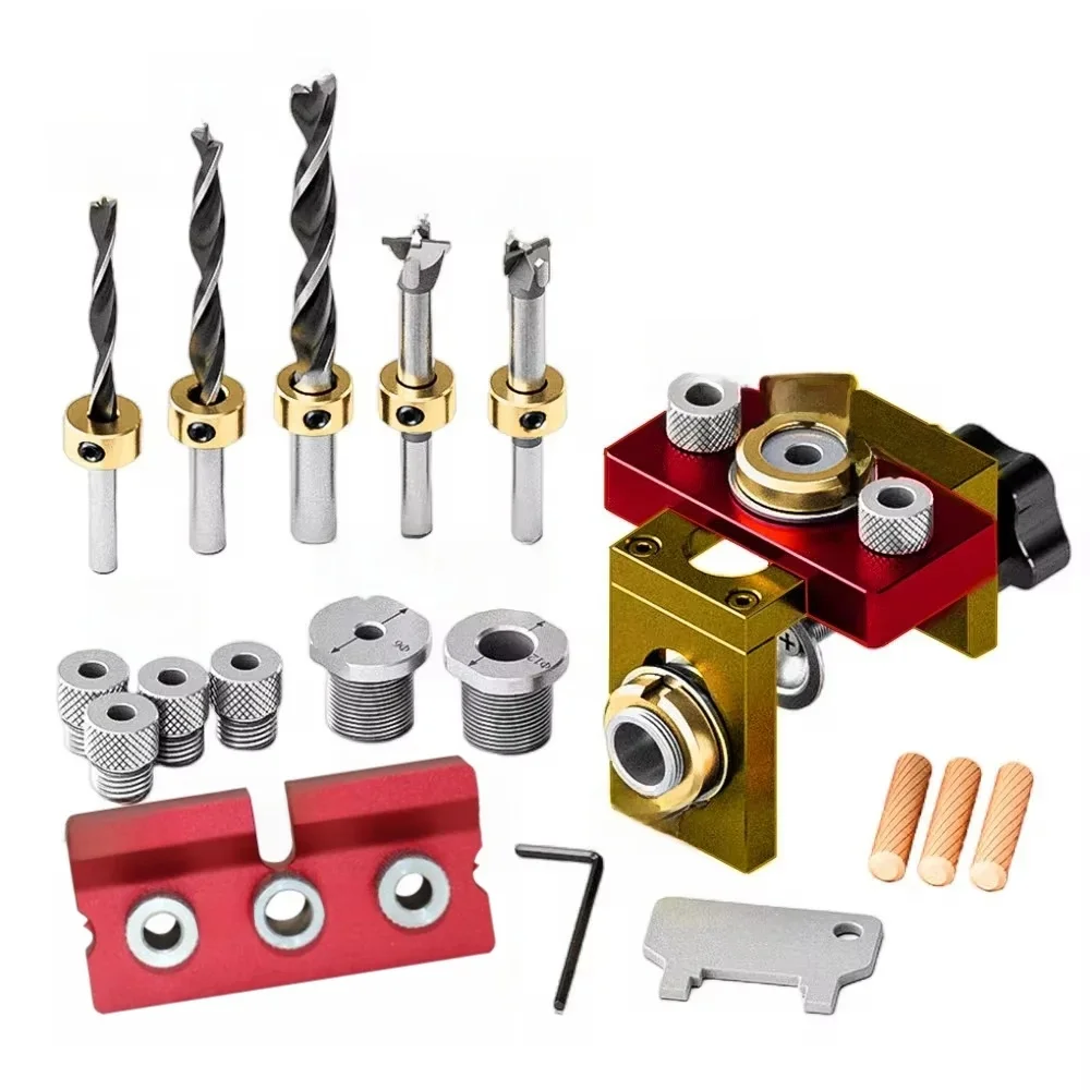 Houtbewerking 3-in-1 plugmalkit - Verstelbare houten pluggenpunchzoeker Aluminium zakgatmal, gereedschap voor kastgatboor - afbeelding 2
