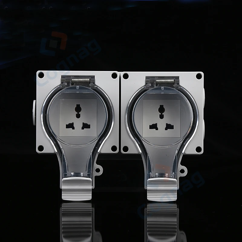 IP66 2 Gang Multi-function Weatherproof Wall Power Socket Outdoor Industrial  Socket N 250V 16Aew Design