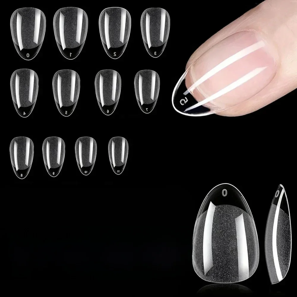 240 Stück kurze Mandel nagels pitzen weiches Gel vorgeformte Acryl nagels pitzen halb matte volle Abdeckung Nagels pitzen klar gelly drücken auf Nagel