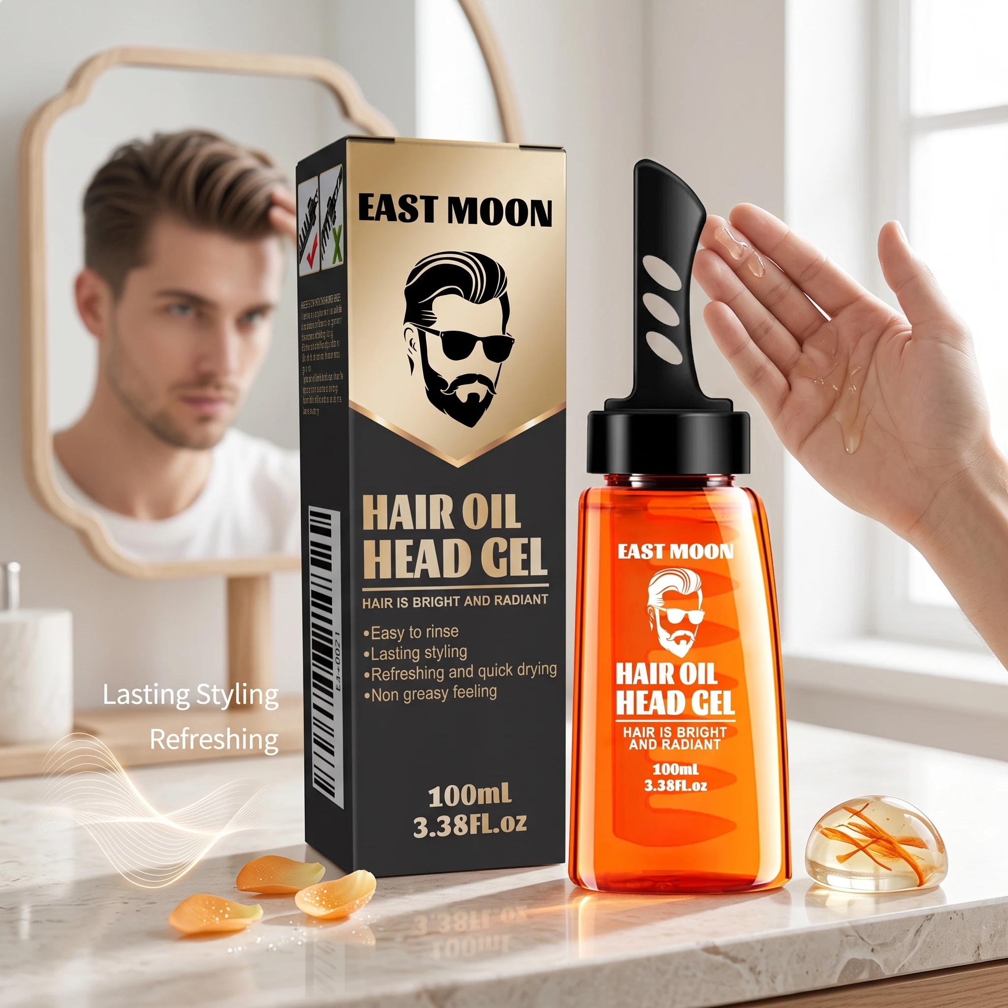 100ml Men Hair Wax Comb Gentle Moisturizing Easy to Rinse Lasting Styling Refreshing Non-greasy Nourishing Hair Quick Drying Rapid Molding Brightening Hair Styling Wax Comb