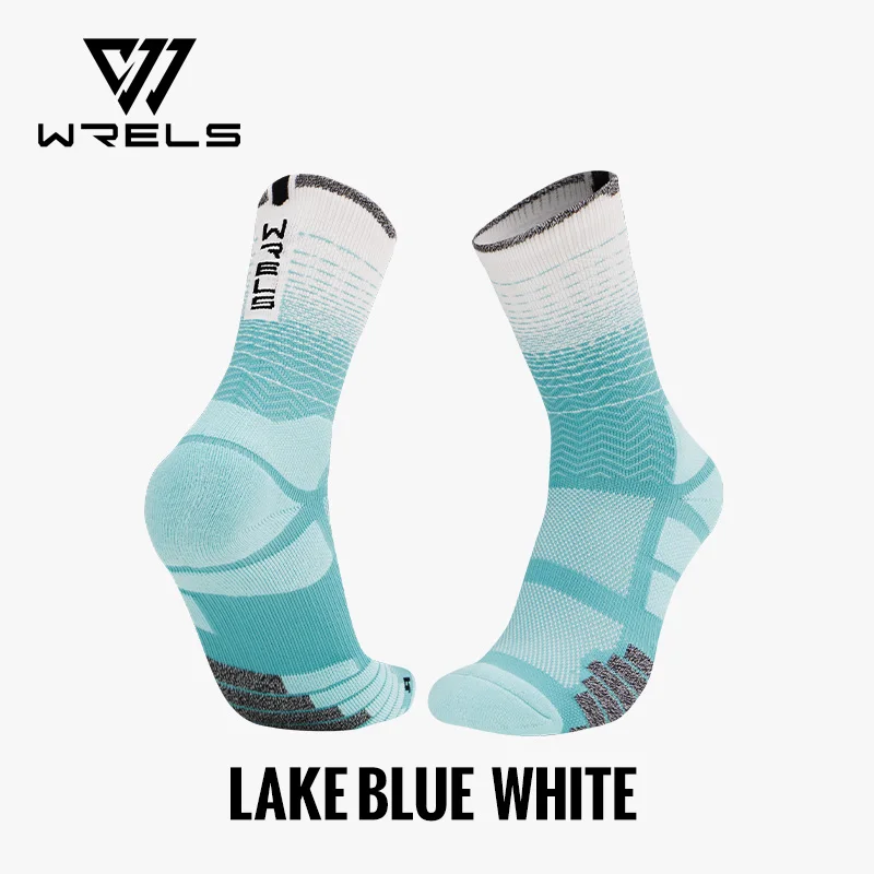 WRELS 1/2/3 gepolsterte Sport-Sportsocken, atmungsaktive Laufsocken, gepolstert, feuchtigkeitsableitend, für Spaziergänge, Wandern, Laufen