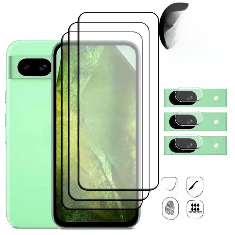 6-in-1 für Google Pixel 8a Glas für Google Pixel 8a gehärtetes Glas HD-Bildschirm Protektor für