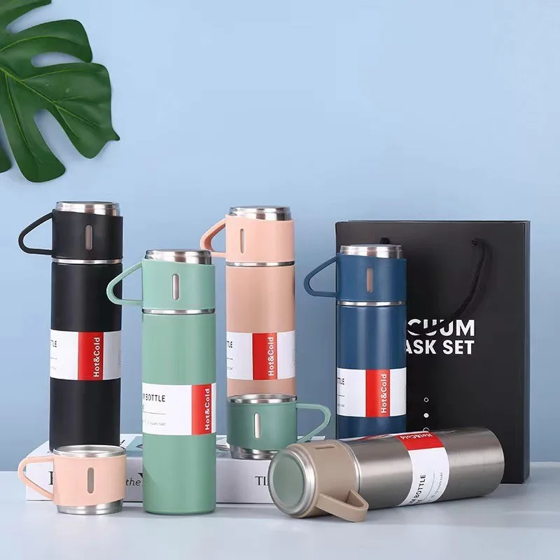 

500ML 304 Stainless Steel Vacuum Insulated Bottle Birthday Gift Set Office Business Style Coffee Cup Portable Insulated Cup