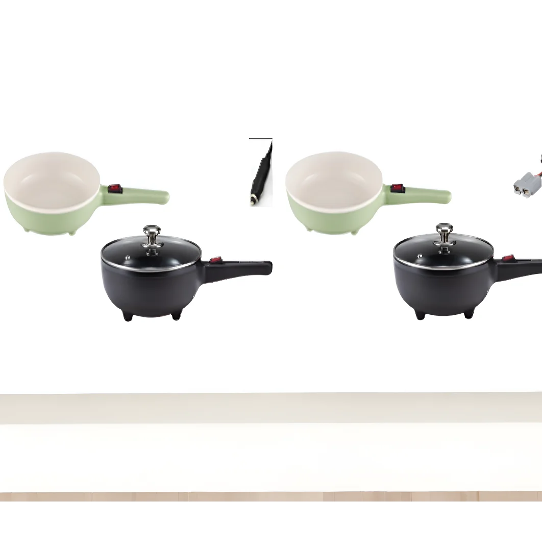 Portable Electric Hot Pot Cooker Non-Stick Mini Heating Frying Pan Multi-Function Rice Cooker Steamer Food Grade Skillet for Car view 2