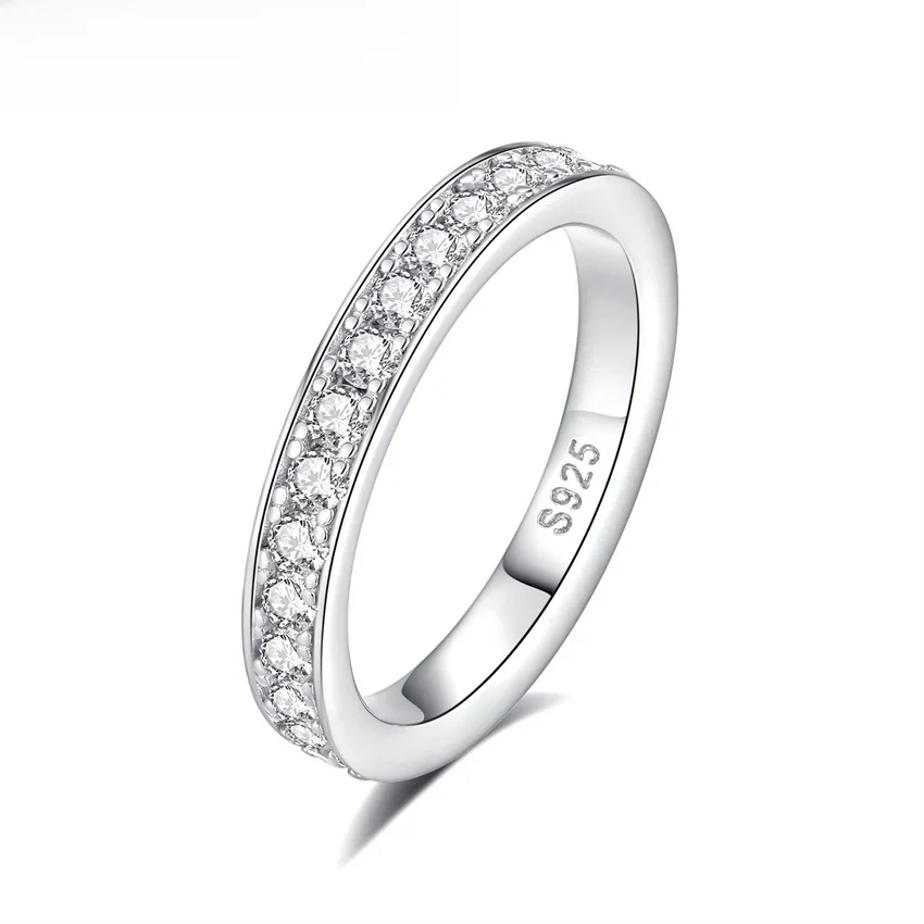 Tbestone 2,0mm d vvs1 Moissan ite Ehering Ring Sterling Silber Ewigkeit Band Verlobung ringe für