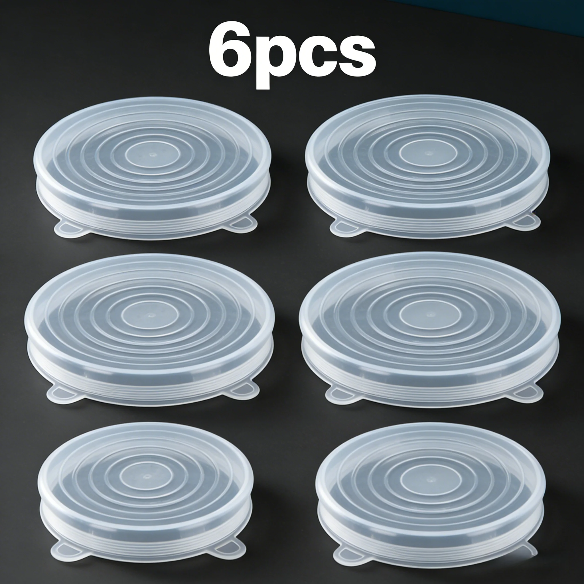 

6pcs Reusable Silicone Bowl Covers: Flexible Elastic Food Storage Lids, Dishwasher Safe for Kitchen Organization