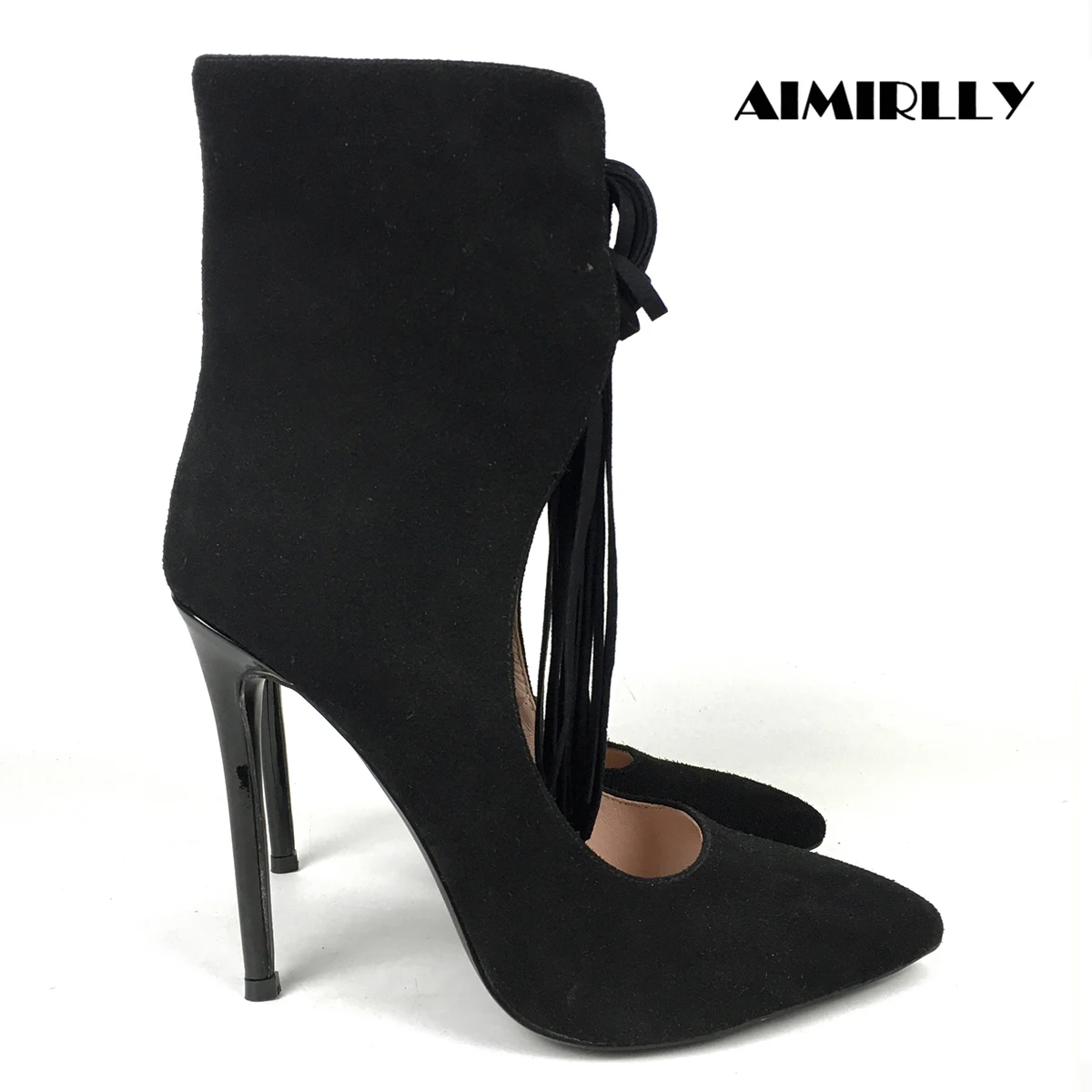 Womans Ankle Boots Luxury Brand Designer Spring Autumn Booties Pointe Toe High Heels Shoese Black botines Support Customized