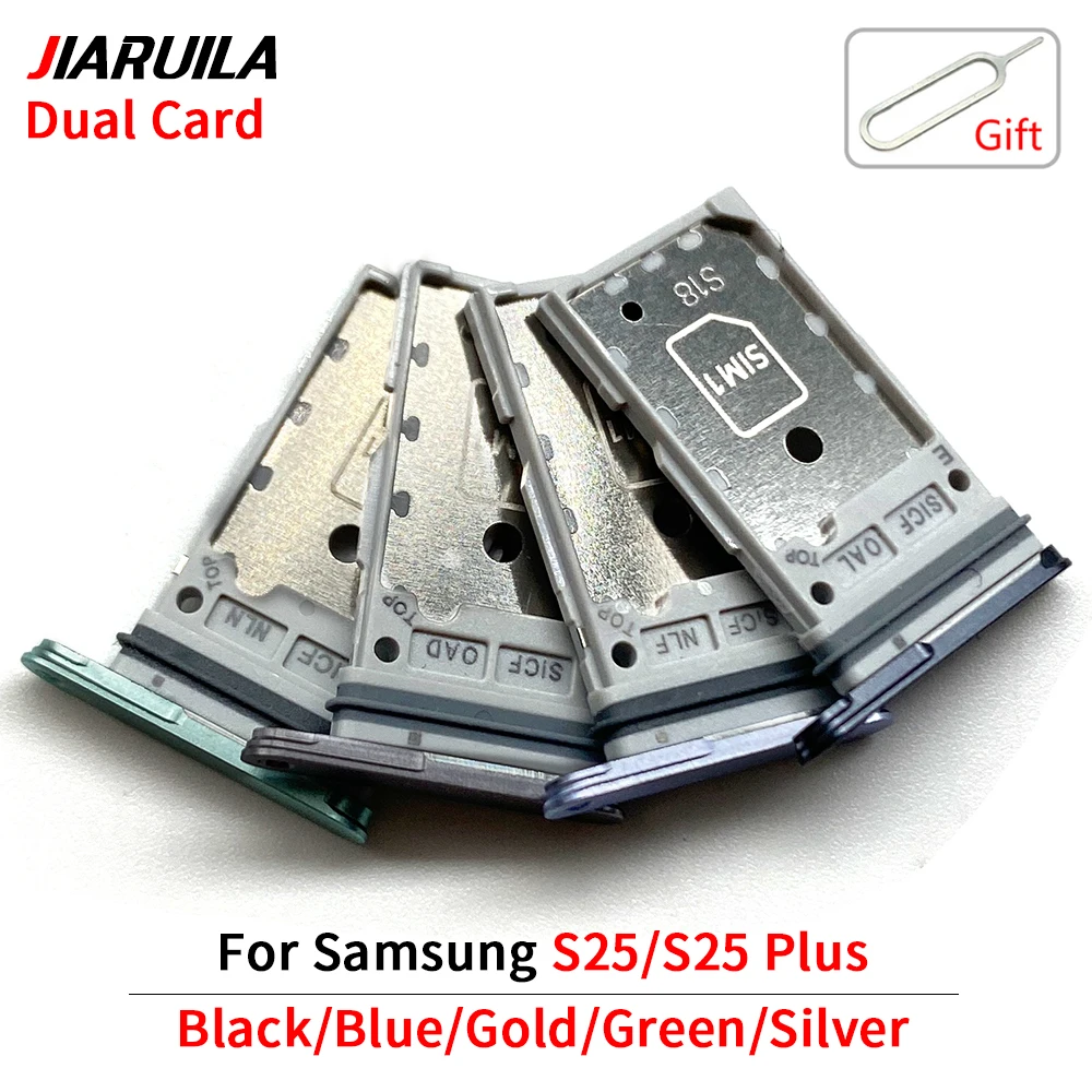 

10 pcs Dual Chip SIM Card Tray For Samsung S25 S25 Plus S25 Ultra Phone SIM1 + SIM2 Card Tray Replacement Parts