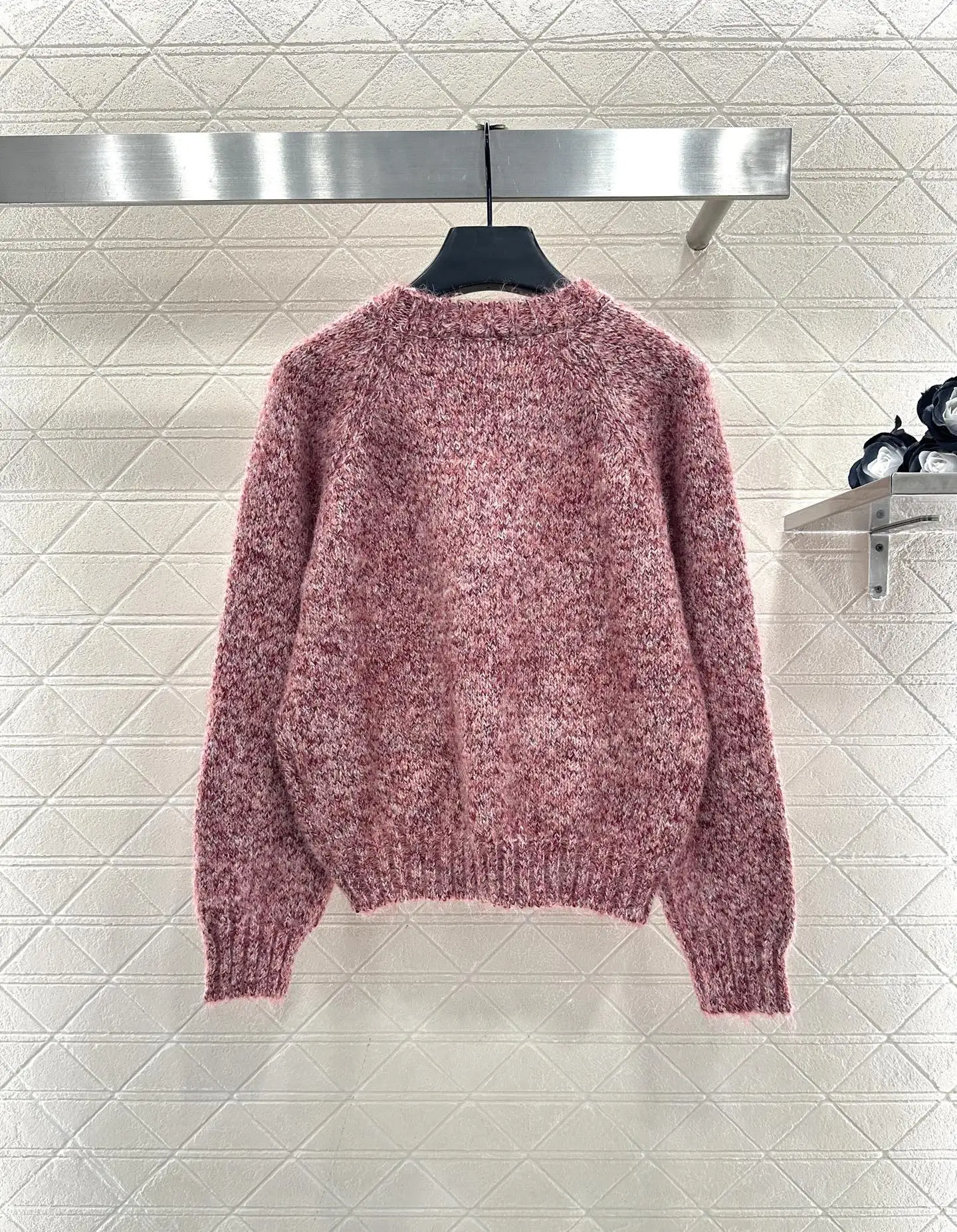 

2025 Autumn/Winter Fashion Women'S Clothing Women'S Clothes Logo Beaded Pullover Sweater Cashmere Yarn Weaving