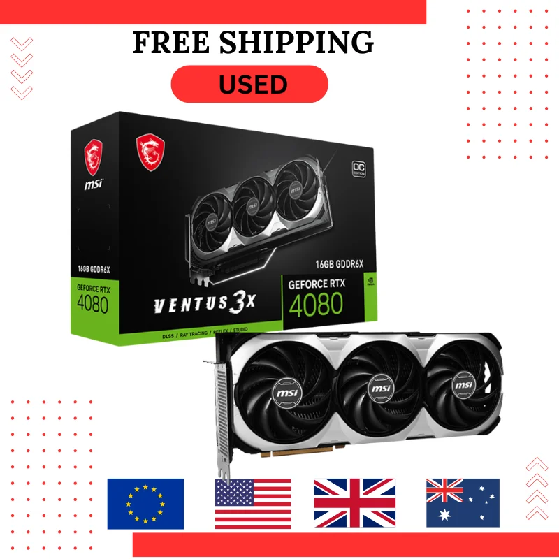 2024 USADO MSI RTX 4060 TI VENTUS 3X 8G OC GPU 128Bit PCIE4.0