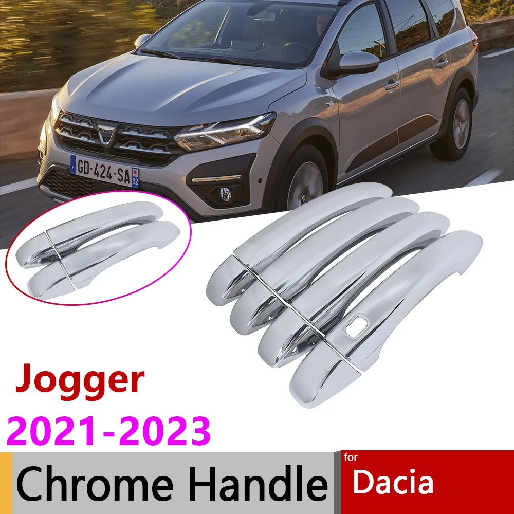 Auto Scratch Resistant for Dacia Jogger 2021 2022 2023 Car Luxurious Chrome Sturdy Door Handle ABS Cover Accessories Stickers