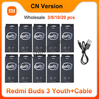 3/6/10/20pcs Cable Xiaomi Redmi Buds 3 Youth TWS Bluetooth 5.2 Earphone Headset IP54  Life Mi Ture Wireless Earbuds 3 Youth