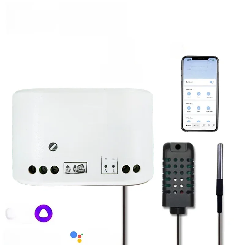 Inteligentny przełącznik Mumubiz Zigbee 1 Gang z czujnikiem temperatury i wilgotności, aplikacja Tuya Smart Life, pasywny przekaźnik kontaktowy na sucho pasuje do Alexa — zdjęcie produktu 7