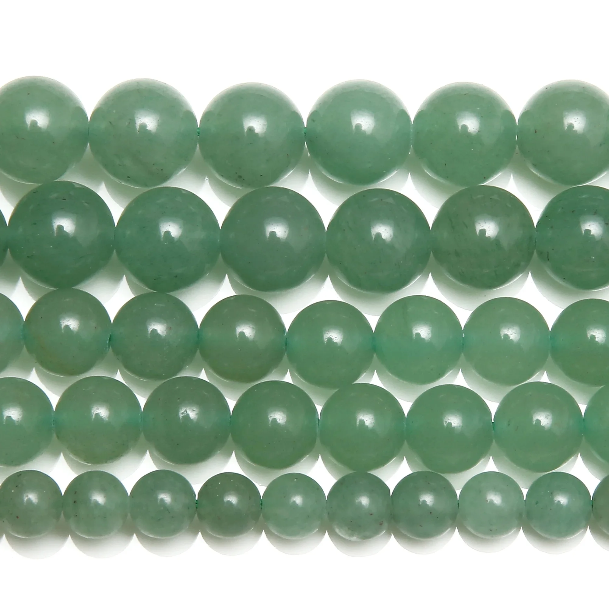 Tony and Beads Pierre naturelle Aventurine verte, perles rondes en vrac, fil de 15 pouces, 4 6 8 10 12 14MM, taille au choix pour la fabrication de bijoux AB15 2