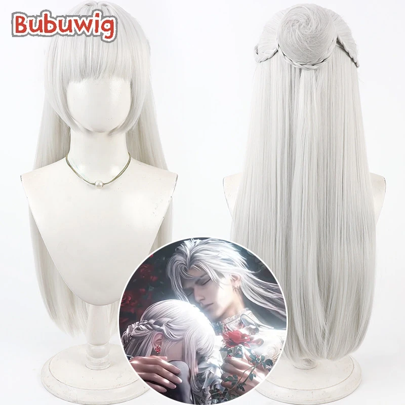 

Bubuwig Synthetic Hair Sylus Cosplay Wigs Love and Deepspace Sylus Silver White Wig Heat Resistant