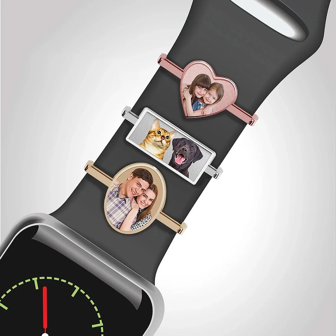Decorative Watch Buckle Charms for Apple Watch Personalized Custom Special Engraved Photo Smart Watch Accessories Watch Clasps