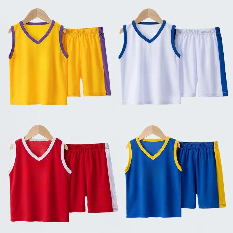 Combinaison de basket-ball d'été pour enfants, gilet de sport pour garçons et filles, short, 23ème beau gilet pour garçons et étudiants, 2 pièces.