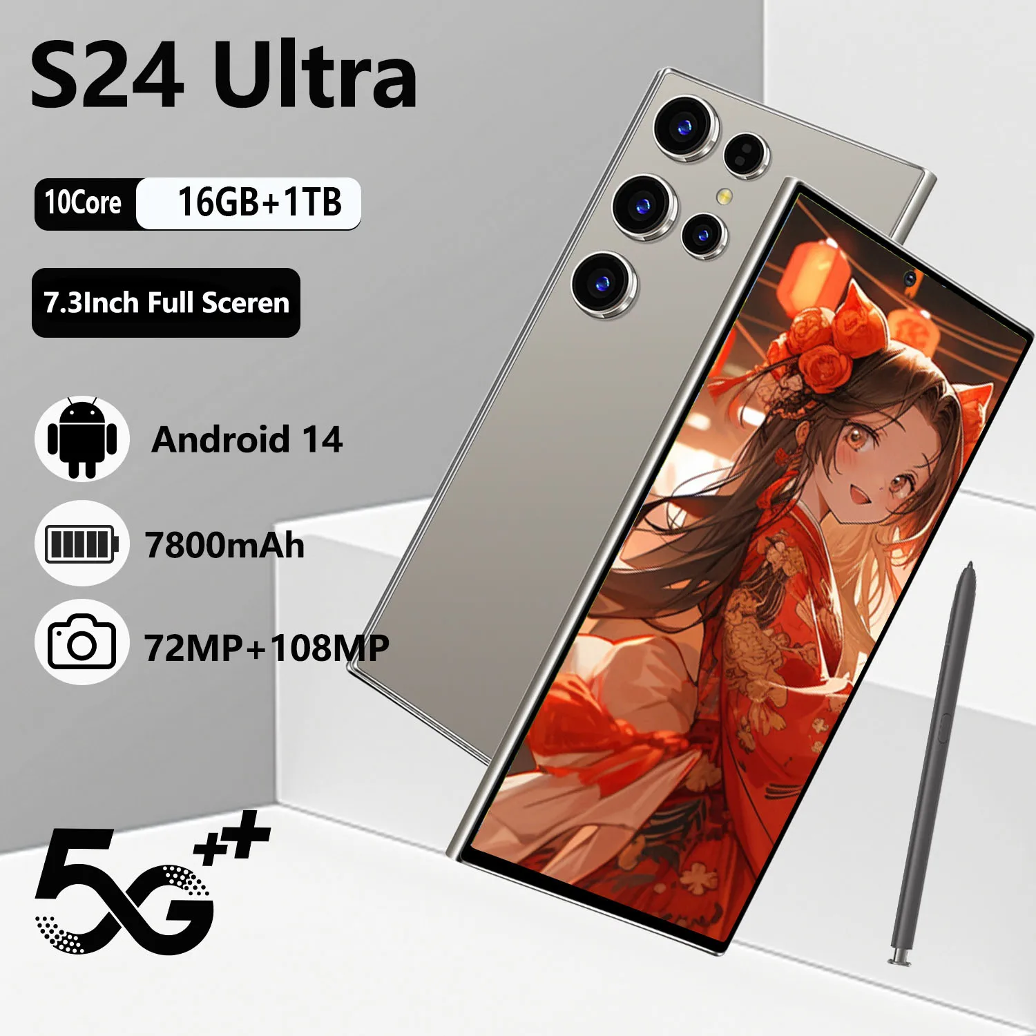 

Original For Brand Smartphone New S24 Ultra 7.3 inch Full Screen 4G/5G CellPhones 7800mAh Unlocked Global Version Mobile Phones