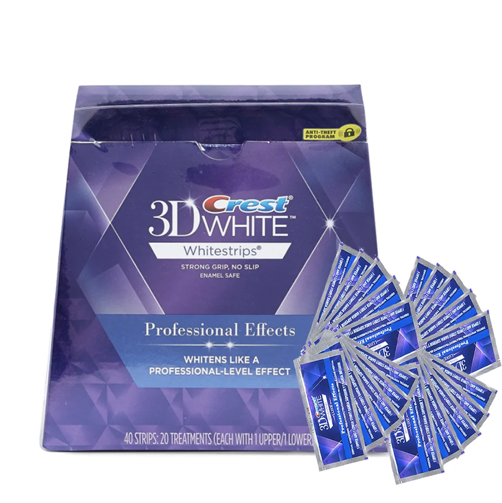 

C.r.e.s.t 3d white teeth Whitestrips Professional effect 1 box 20 Pouches Original Oral Hygiene Whitening strips