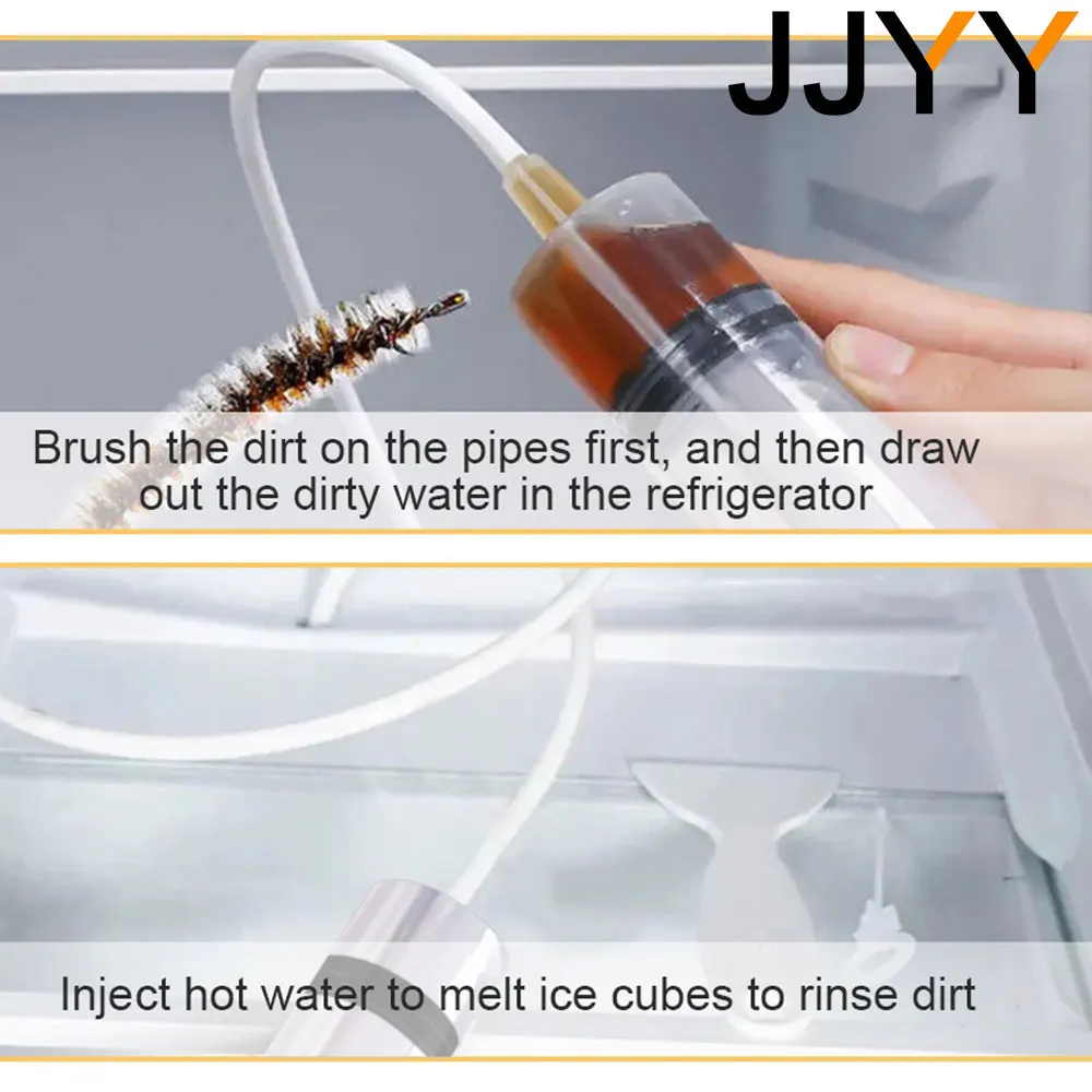 JJYY 1 Set/5 Pcs Refrigerator Drain Hole Remover Cleaning Tool Kit Dredge Fridge Drain Hole Remover Home Suction Syringe