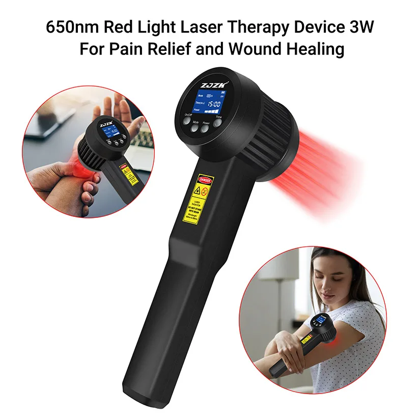 3W 650nm Class 4 Infrared Laser Therapy Device for Foot Pain Relief Anti-edemic Tissue Repair and Regeneration and Wound Healing