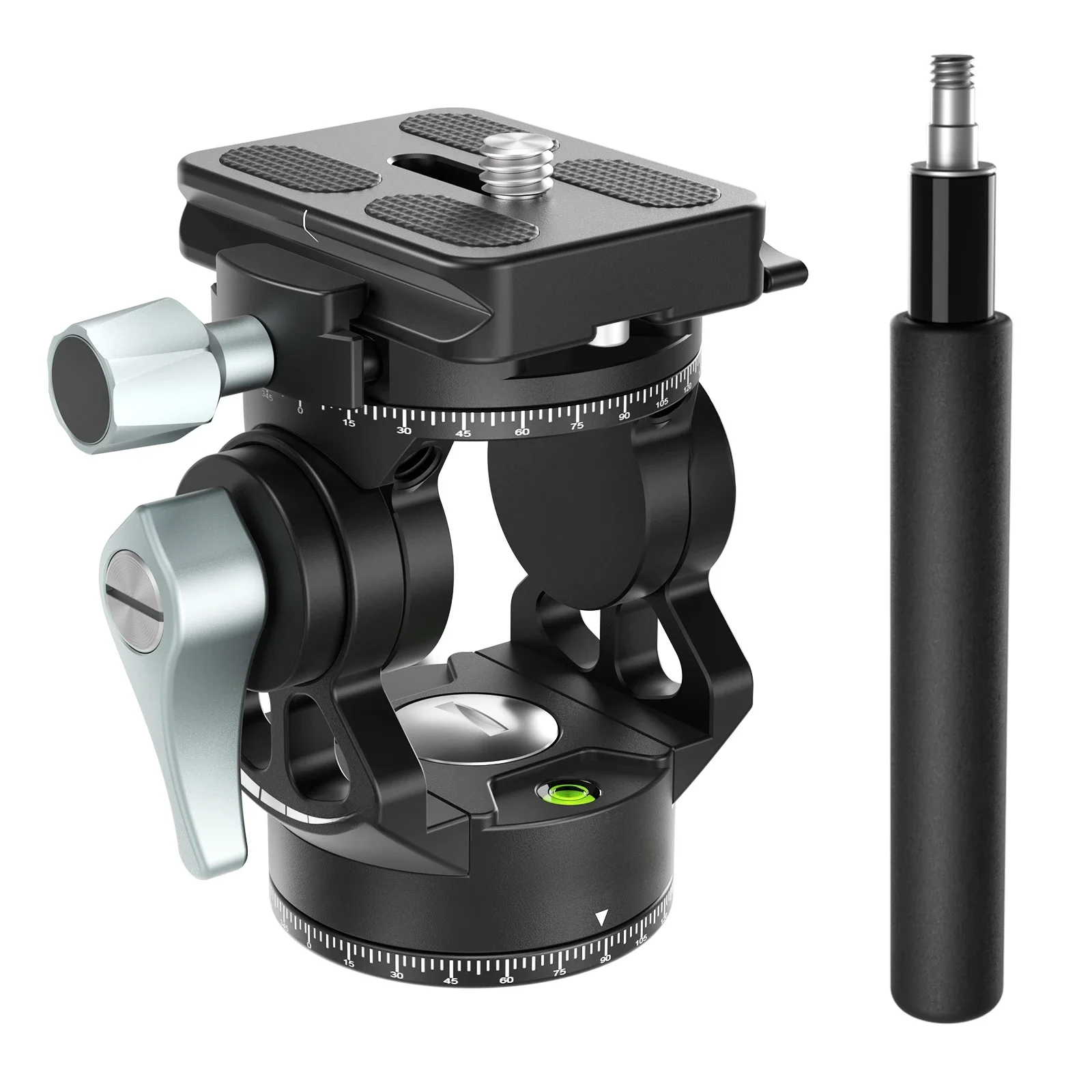 EVUMO H3R Mini Głowica Fluidowa Panoramiczna do Kamery Wideo Hydrauliczna Głowica Statyw Płyta Arca Swiss Q.R do Statywu Aparatu DSLR Max Obciążenie 4kg — zdjęcie produktu 7