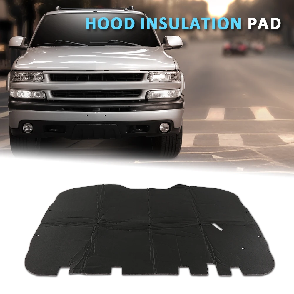 

Изоляционная накладка на передний капот 1/2 дюйма с зажимами Подходит для Chevrolet Tahoe и Suburban Pet 2000-2006 гг., черная, прочная, прочная, для экстерьера автомобиля