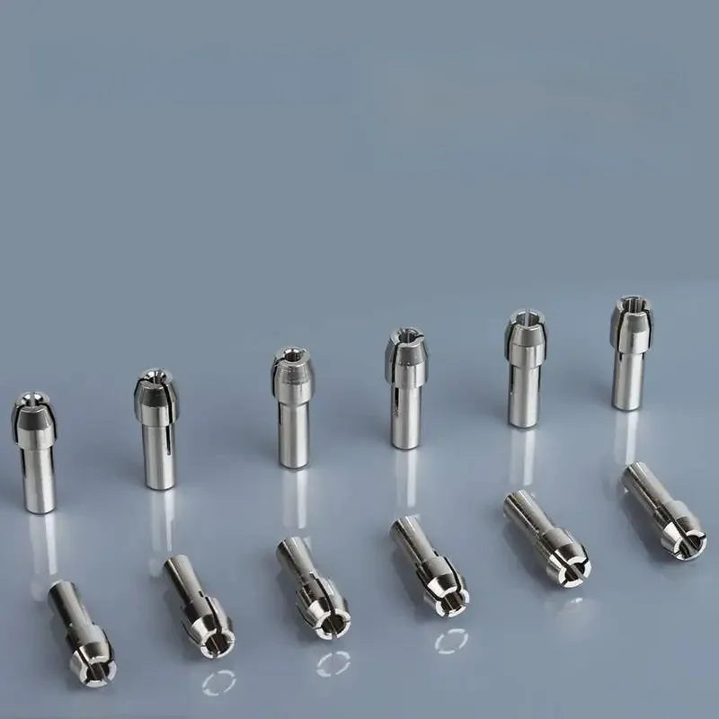 2 sztuk 0.5mm-3.2mm Mini Collet elektryczny młynek do Dremel narzędzia obrotowe akcesoria do elektronarzędzi srebrny wiertło obrotowe blokady akcesoria — zdjęcie 2