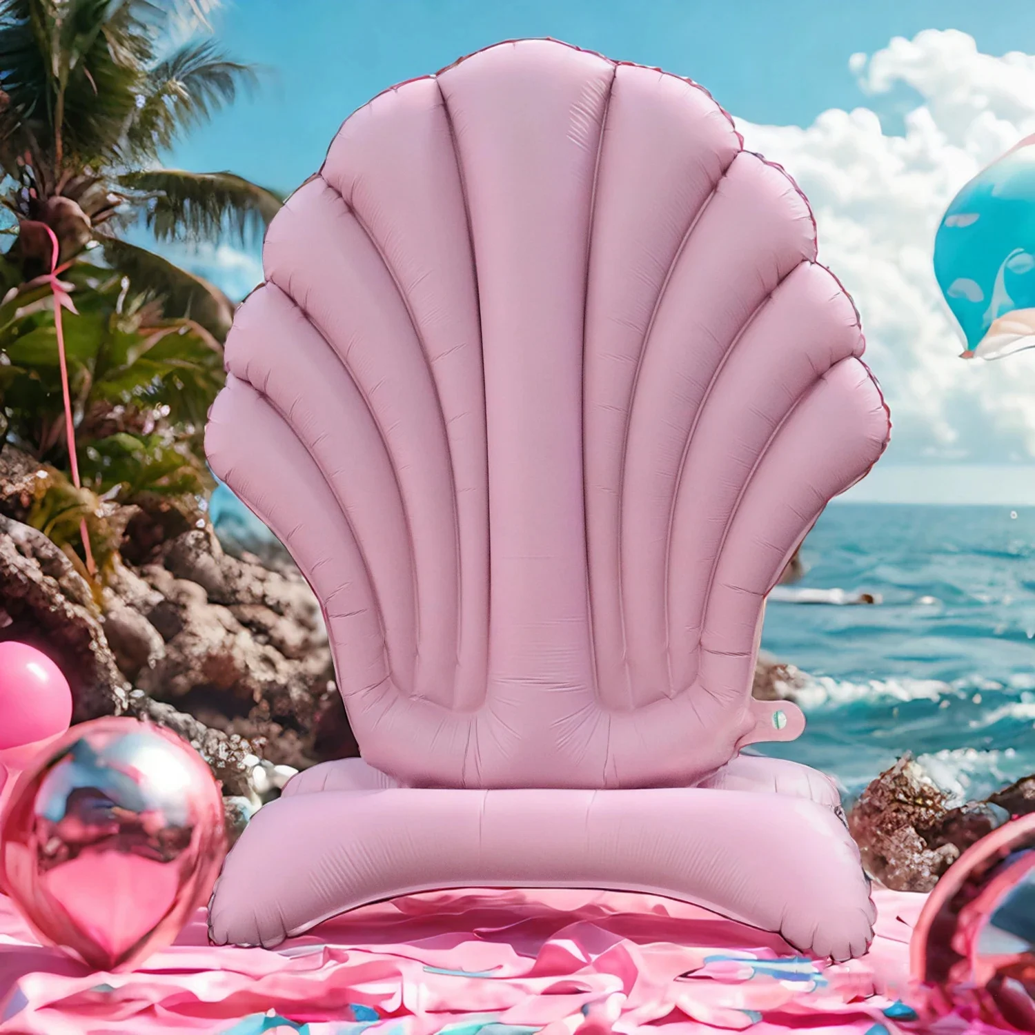 Staande roze schelp ballon schelp aluminiumfolie ballon onderwater zeemeermin thema verjaardagsfeestje decoratie bruiloft decoratie - afbeelding 2