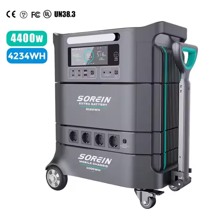 Sorein 4400W centrale elettrica portatile 3000W su ruote tutto In un sistema di accumulo di energia domestica generatore solare 110V 3K per Hotel