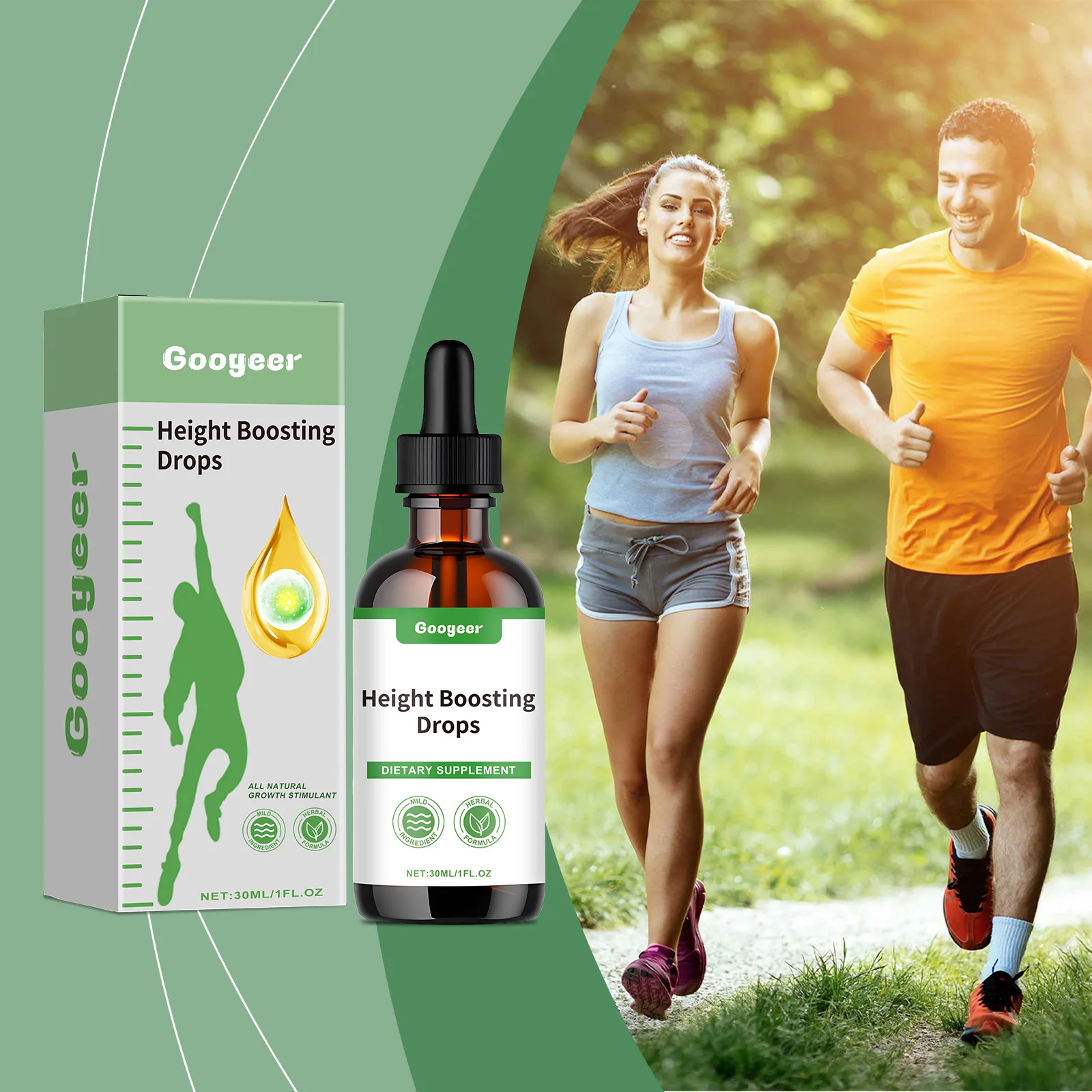 

Googeer 30ml Height Boosting Drops Oral Height Enhancer Romote Nutrient Absorption Bones Develop Height Growth Entrance Drop