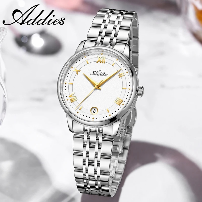 ADDIES GM12 Quartz Woman Watch New Luxury 31mm Sapphire Crystal Watch for Women Stainless Steel 50m Waterproof Business Watches
