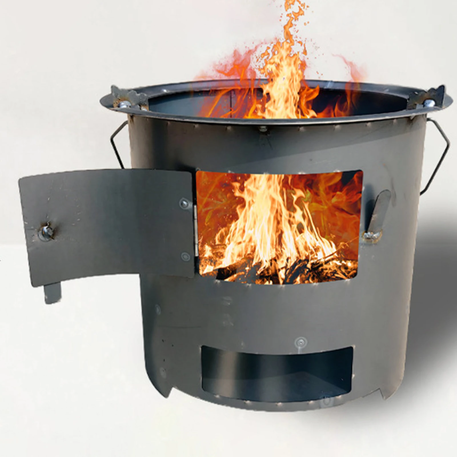 

Многофункциональная утолщенная дровяная печь, угольная мангал для уличного барбекю, домашняя кулинария, заваривание чая, подогрев, походная печь