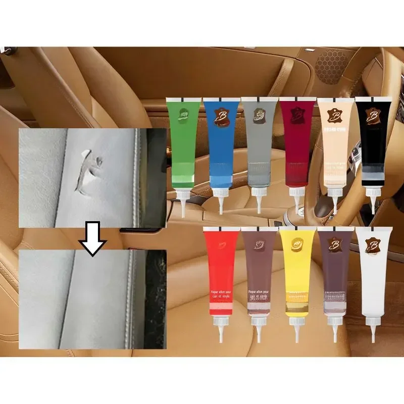 Car 20ml Leather Finish Leather Repair Gel Car Seat Leather Uzupełniająca farba renowacyjna do pasty do konserwacji samochodów — zdjęcie 2