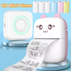 Mini Printer Draagbare Thermische Draadloos Bt 203Dpi Foto Label Memo Verkeerde Vraag Afdrukken Met Usb-Kabel Imprimante Portable