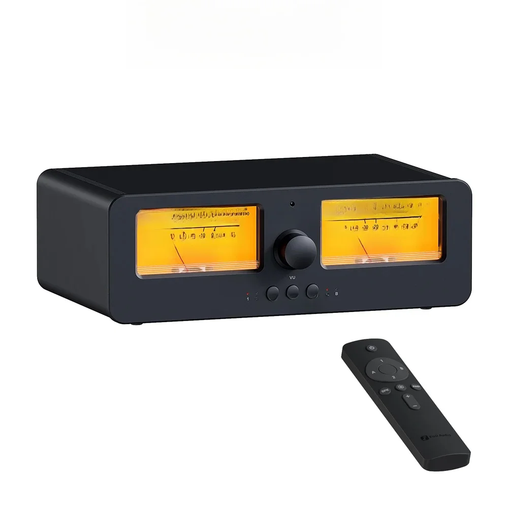 Fosi Audio LC30 amplificateur haut-parleur commutateur 2-en-2 sorties double analogique VU mètre Audio commutateur boîte avec panneau DB affichage avec télécommande