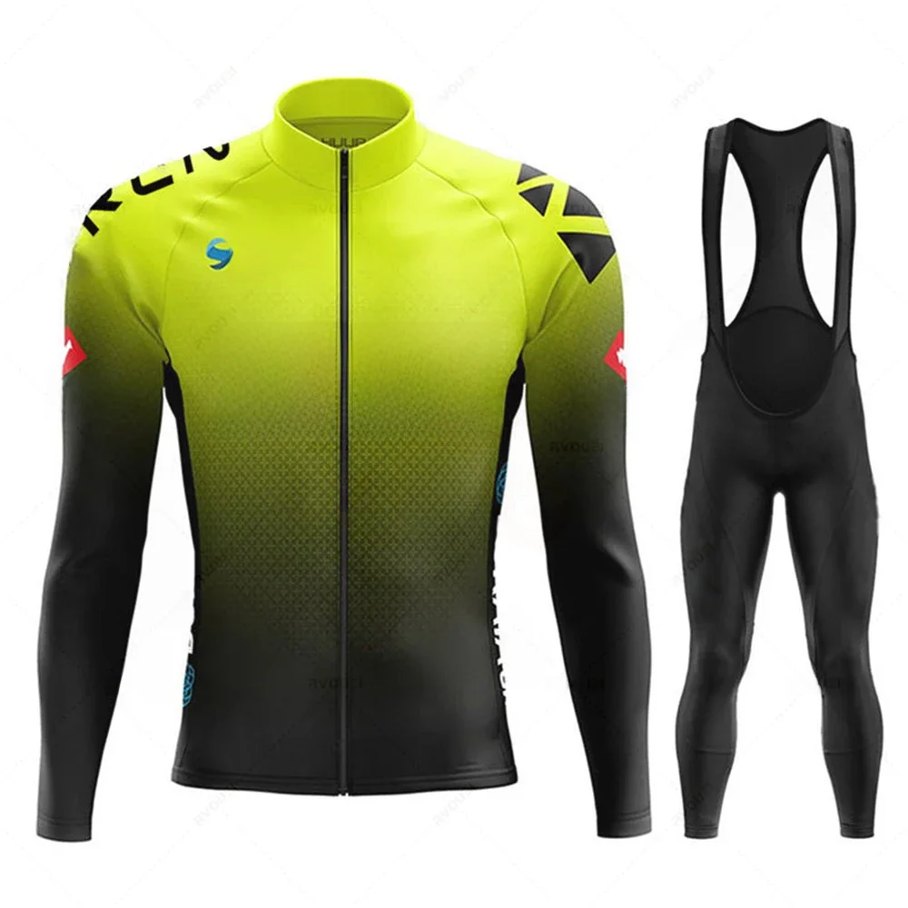 AliExpress RVOUEI 2023 New Rcn Team Autumn Cycling Jersey Set Ropa Ciclismo Men Long Sleeve Bike Clothing MTB Maillot