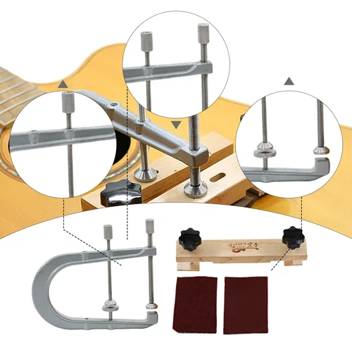 Puente de guitarra acústica, abrazadera de instalación, puente de calafateo, herramientas de mantenimiento de reparación de puente de guitarra ractica para fabricante de guitarra Luthier