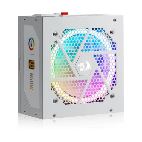 Redragon RGPS-650W 80+ Gold 650 W ATX W pełni modułowy zasilacz z certyfikatem 80 Plus Gold, biały
