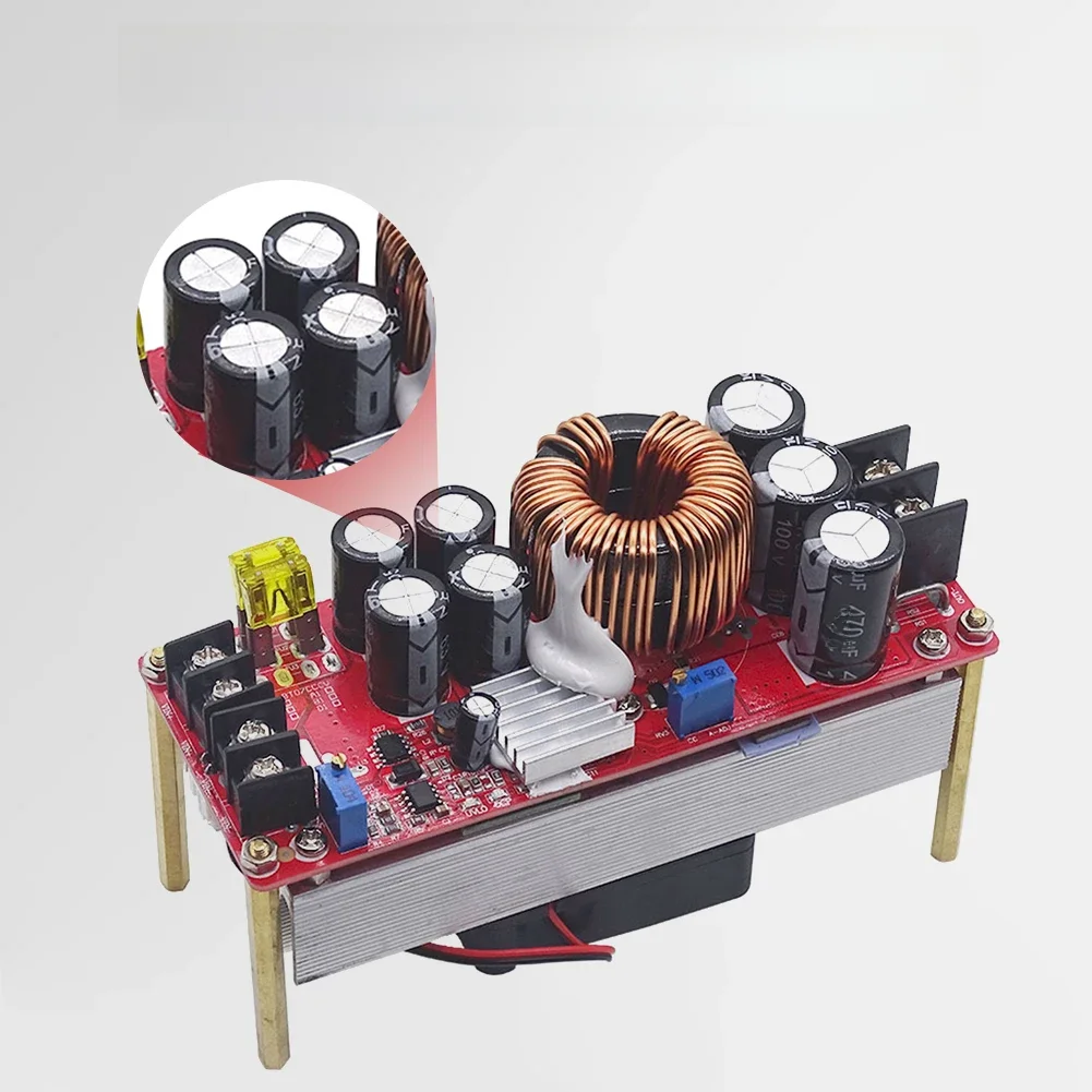 Step-up moduł zasilania 1800W 30A DC-DC moduł DC10-60V 12-90V regulowana regulacja temperatury ładowarka napięcia wentylatora — zdjęcie 2