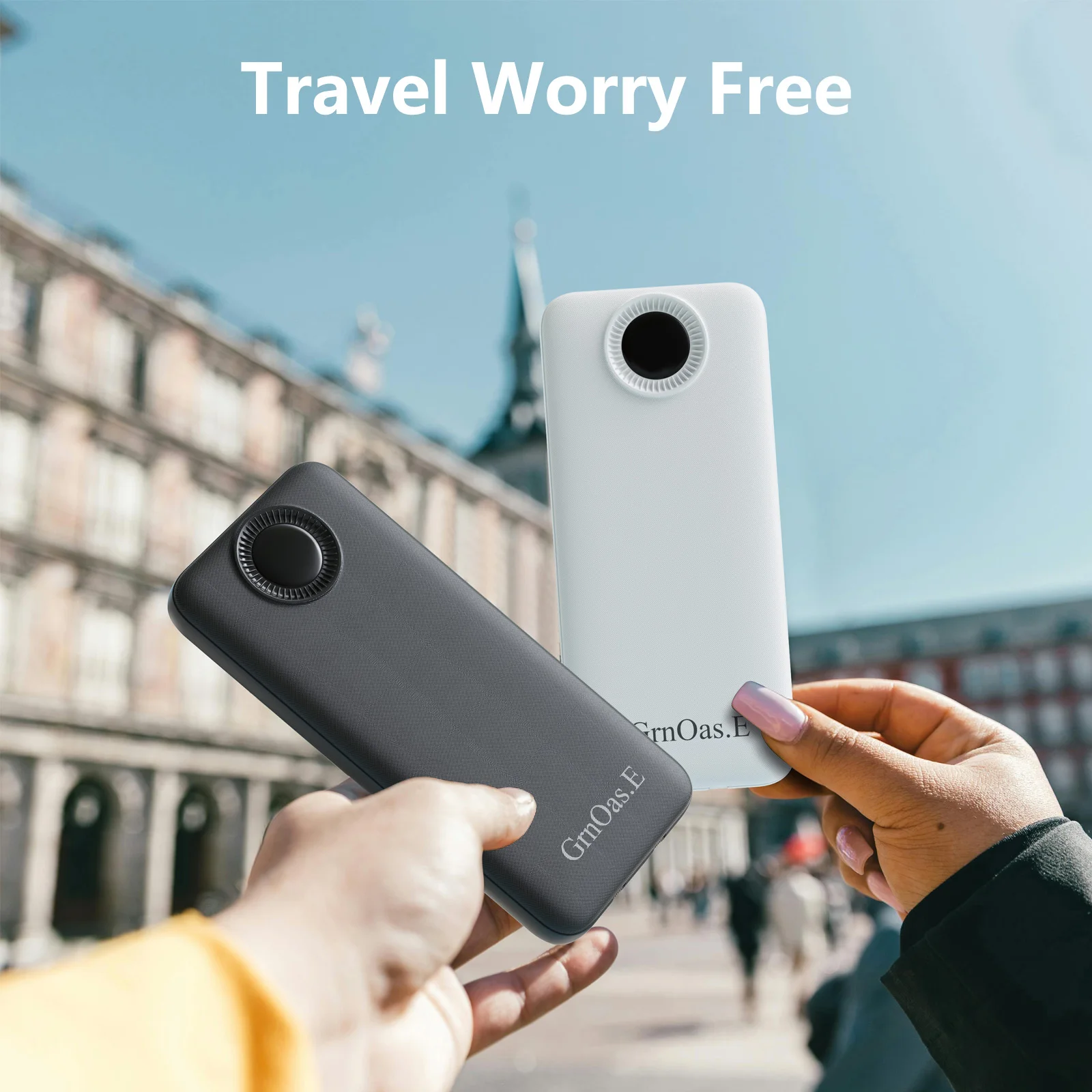 شاحن محمول مع كابلات مدمجة، باور بانك شحن عالي السرعة بقدرة 10000 مللي أمبير في الساعة 22.5 وات مع 4 مخرجات ومدخلين، للسفر الخارجي