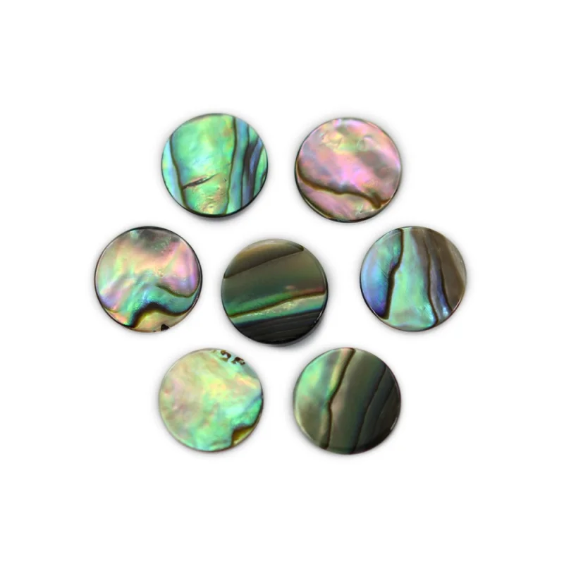 5pcs Natural Abalone Paua  Shell Cabochons Disc Rondelle Flat Round Shape 6-14mm For Jewelry Making DIY Earrings Pendant Ring