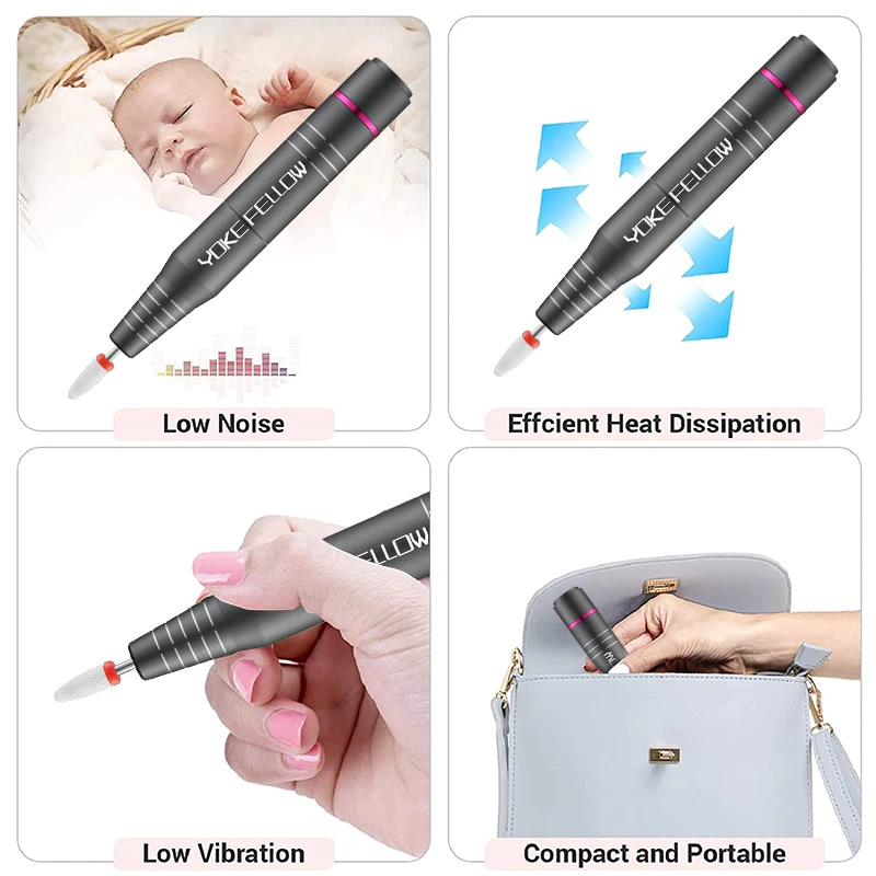 Strong 30000RPM Electric Nail Drill Machine For Manicure Milling Cutter Set For Gel Polishing Nail Drill Pen Salon Nail Art Tool