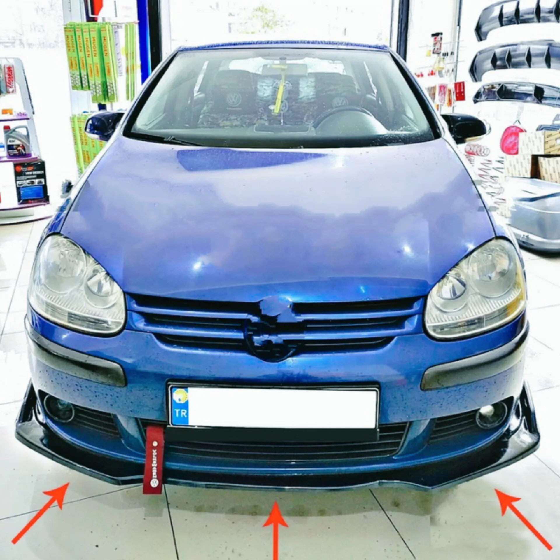 3 Pcs Front Bumper Lip For Volkswagen Golf 5 Body Kit Car Accessories Spoiler Splitter Diffuser Flap Sport Bumper Exterior Parts